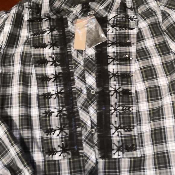 J Crew Embellished Plaid Button Down - Picture 3 of 5